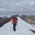 Randonnée raquettes sur une crête en vallée d'Oueil