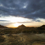 Coucher de soleil dans les Bardenas